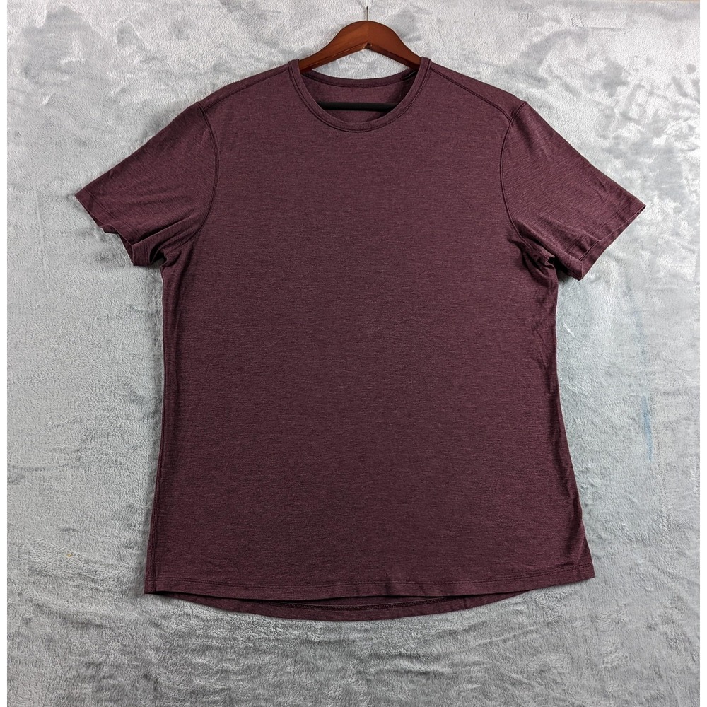 Lululemon Shirt Mens Large Red Purple Athletic Performance Short Sleeve Tee READ
